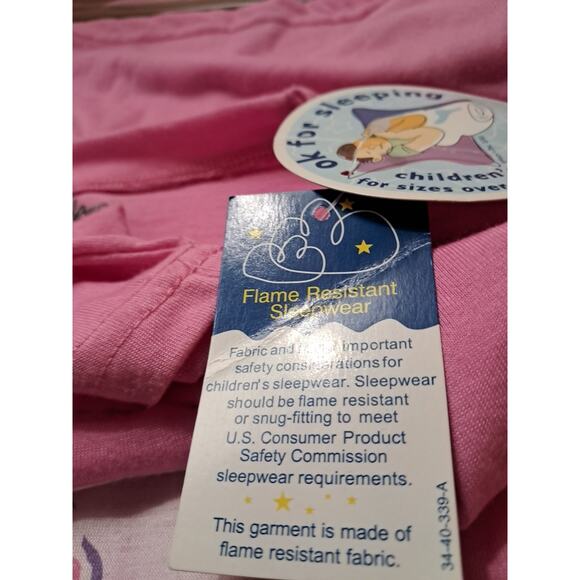 We Ware Cute Girls Size 10 Pajama Top Pink And Tye Dyed Flame Resistant - Picture 5 of 8